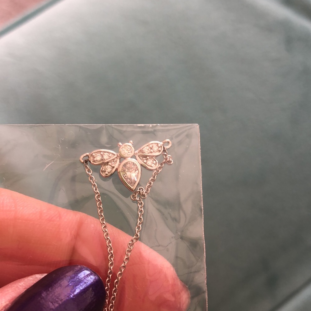Cubic Zirconia Tiny Queen Bee Necklace, NWT-Boutique - Picture 3 of 10